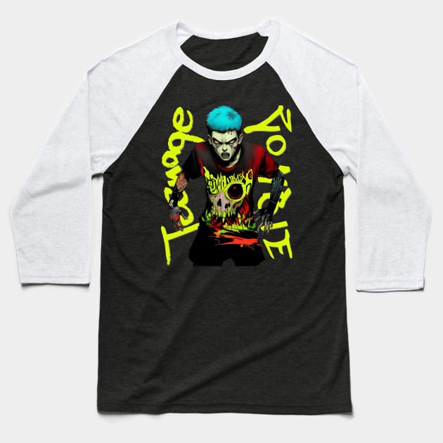 Zombie Teenage Boy Halloween Baseball T-Shirt by Distinct Designs NZ